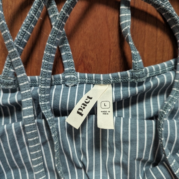 PACT Organic Cotton Fit n Flare Floral Strappy Dress Size Large - Picture 9 of 10